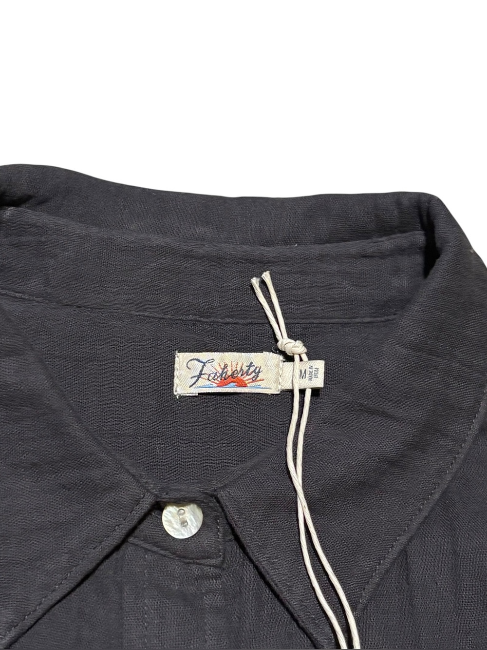 NWT Faherty Indio Cotton Gauze Button Up Shirt Women’s Size M In Washed Black - Picture 5 of 8